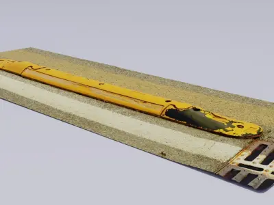 Ultra-realistic street bump 02 high-poly 3D model