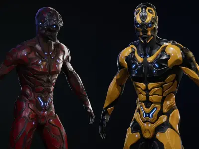 Sci-Fi Human M8 Low-poly 3D model