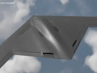  B-21 Raider Low Observable Aircraft Black Rigged 