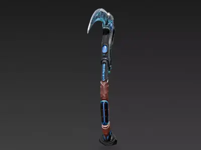 Cartoon Cyber Scythe PBR 3D Model Low-poly 3D model