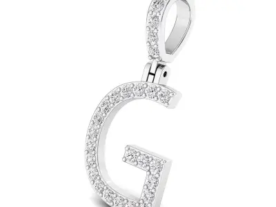 Alphabet G-letter single row pendant 3D print model