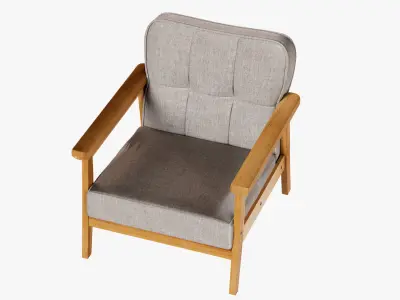 Upholstered Armrest Chair 3D model