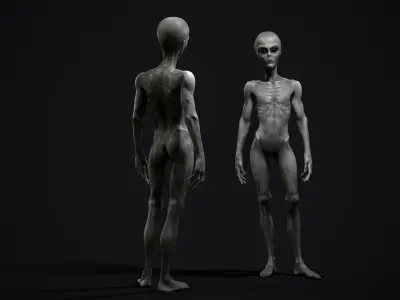 Alien human Low-poly 3D model