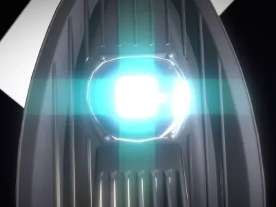 Sci-Fi Street Light 14 version 3 3m with pole 3 Low-poly 3D model