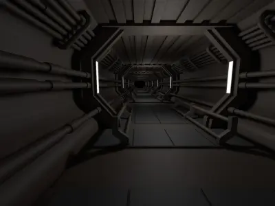 Sci fi Tunnel 3D model 10