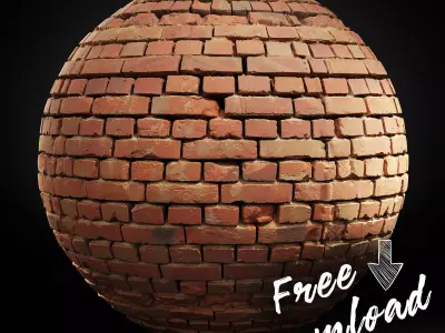 FREE Scanned PBR Texture Scanned Worn Loft Brick Wall 4k 8k 16k Texture