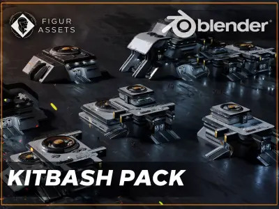 SCI-FI BUILDING - 3D Kitbash Asset Pack - VOL 01 3D model