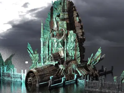 Art Deco Future Towers 6 Kit bash  3D model