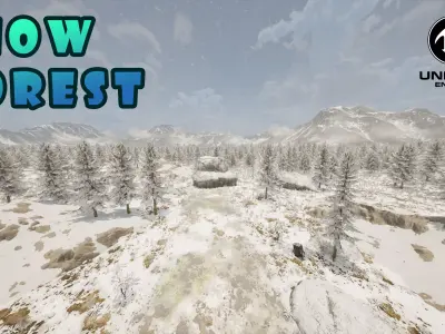 Snow Forest Environment Pack UE Low-poly 3D model
