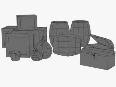 Low Poly Storage Props 3D model