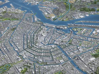Amsterdam - City 3D Model Low-poly 3D model