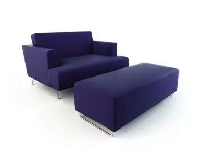 Sofa With Table 3D model
