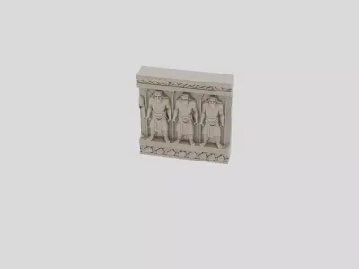 Fantasy Stone Tomb Wall Relief for 3D print Low-poly 3D model