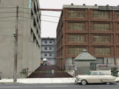 Realistic City Street  3D Model  Exterior  Environment   3D model