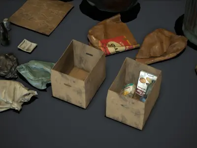 Garbage and Trash Props pack for games Low-poly 3D model