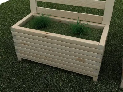 Double Planter 3d Low-poly 3D model