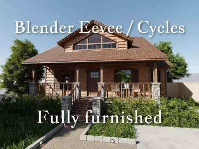 Modular Classic Style American House 7 Low-poly 3D model