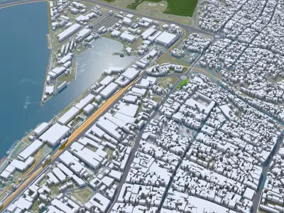 Douala Cameroon 30km Low-poly 3D model
