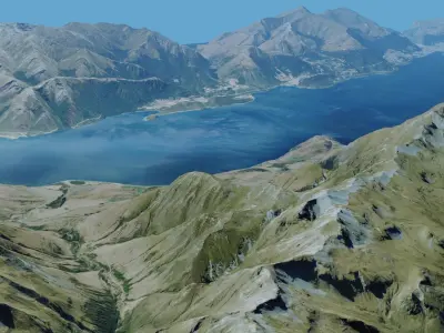 Mountains Valley Range - Queenstown New Zealand 3D model