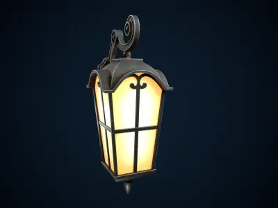 Stylized street light Low-poly 3D model