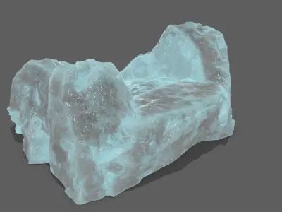 Ice Rock Stair Low-poly 3D model