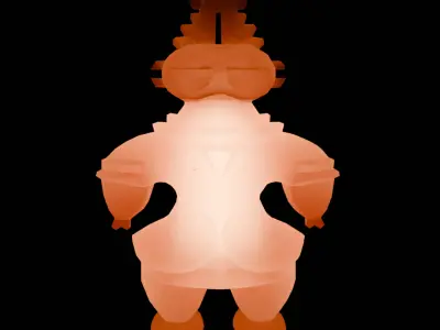 Indirect lighting of haniwa and Earth figurine 3D model