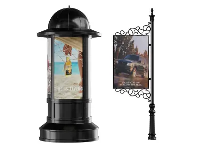 Classic Street Advertising BLENDER 3D Model Cycles 3D model