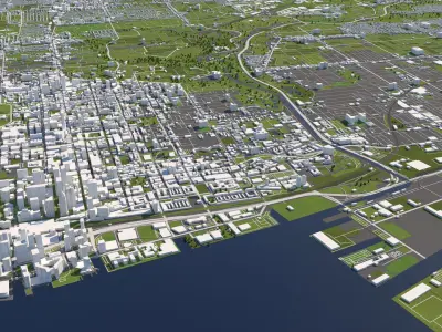 Toronto Canada 50x50km 3D City Map 3D model