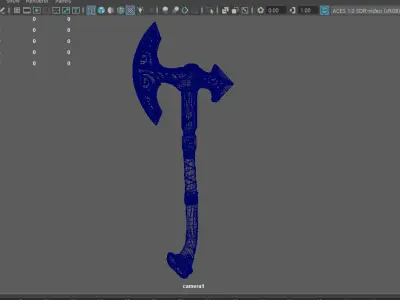 Realistic Viking Axe  Low-poly 3D model