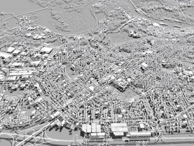 Cityscape Kaunas Lithuania 3D model