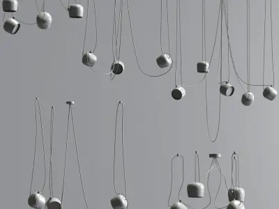 Aim Pointed Lighting Set Chrome 3D model