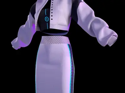 futuristic clothes 3d model Scifi outfit 3D model