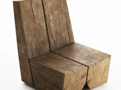 Industry West - Harvest Occasional Wooden Chair 3D model 3D model