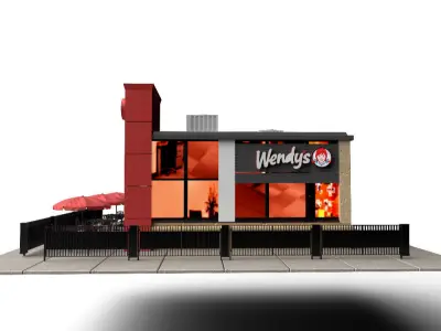 Wends fast food restaurant 3D model