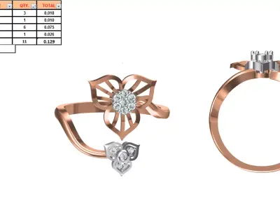 Ladies-Elegant Stone Rings For Womens 105 3D print model