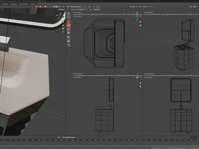 CYBERPUNK COLLECTION BATHROOM VANITY MIRROR COUNTER 3D model