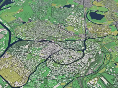 Strasbourg 30x30km City Map 3D model