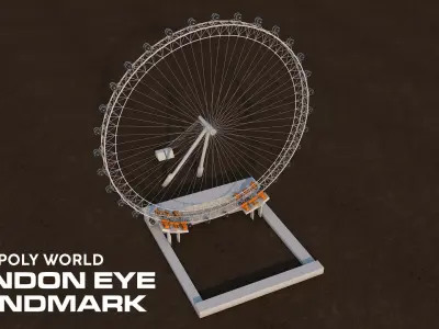 Poly London Eye Landmark Monument Low-poly 3D model