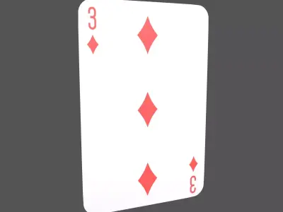 Poker Cards Tiles 3 V1 001 Low-poly 3D model