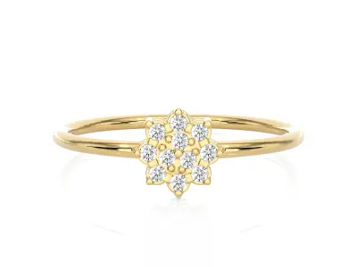 Light Minimalist Diamond Ring 3D print model