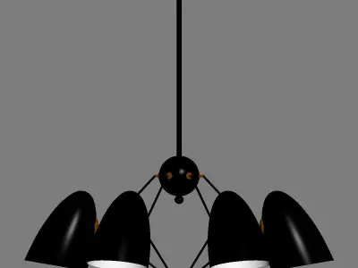 JLYLITE 6-Light Sputnik Black  White 3D model