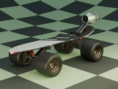 Sci-fi Skateboard  3D model