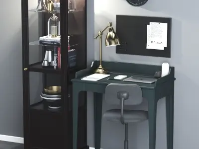 Workplace set with LOMMARP Desk 3D model