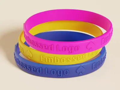Silicone Wristband Low-poly 3D model