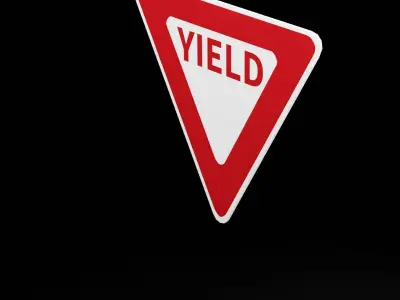 Street Sign Triangle Equilateral Low-poly 3D model
