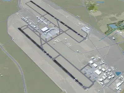 Jackson - Medgar Wiley Evers Airport 10km Low-poly 3D model