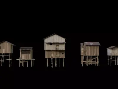 Wooden Houses collection 3D model
