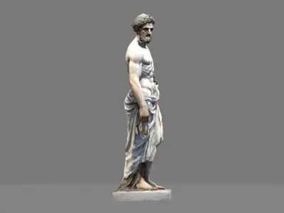 Greek-style Sculpture Statue Low-poly 3D model