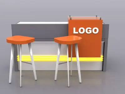 Reception Counter Design 3D model