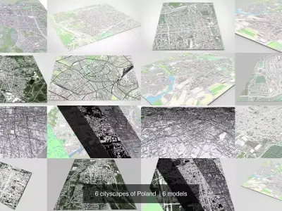  6 cityscapes of Poland  3D Model Pack